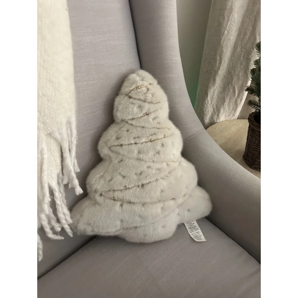 POTTERY BARN Tree Embellished Shaped Pillow